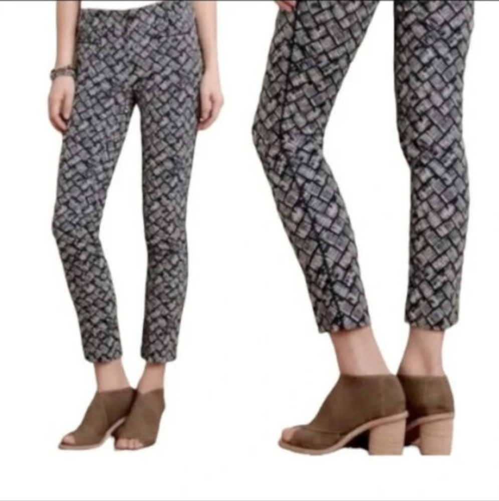 Anthropologie Cartonnier Charlie Print Ankle Pants sz 8